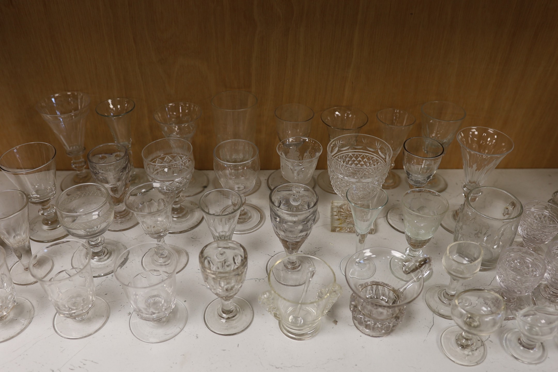 A selection of Victorian and later glassware